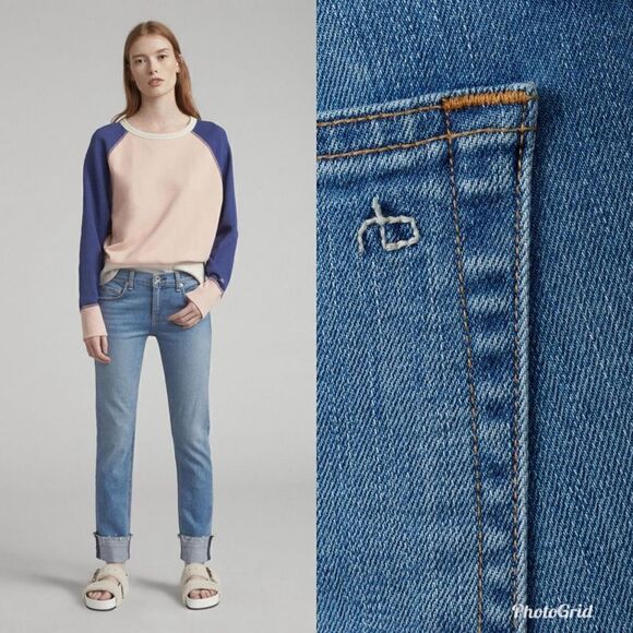 Revolve Rag & Bone DRE boyfriend Jeans in Fremont color - Picture 5 of 13